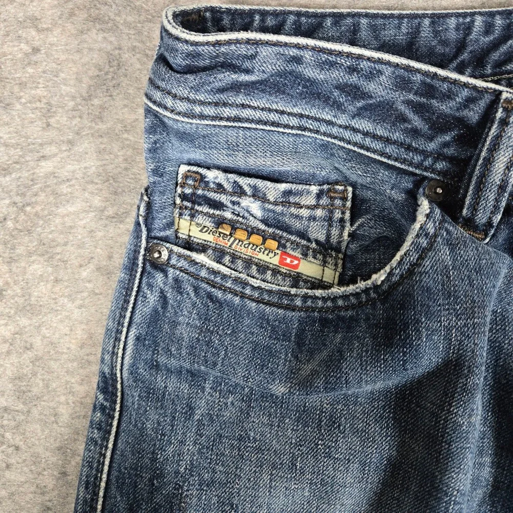 Diesel Safado Jeans Mens 32x32 Blue Good Distressed Oil Splatter Wash